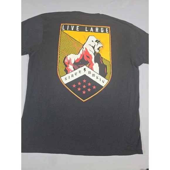Live Large 2XL Black Short Sleeve Graphic Tee Lifting Powerlifting Gym T-Shirt - Picture 5 of 6